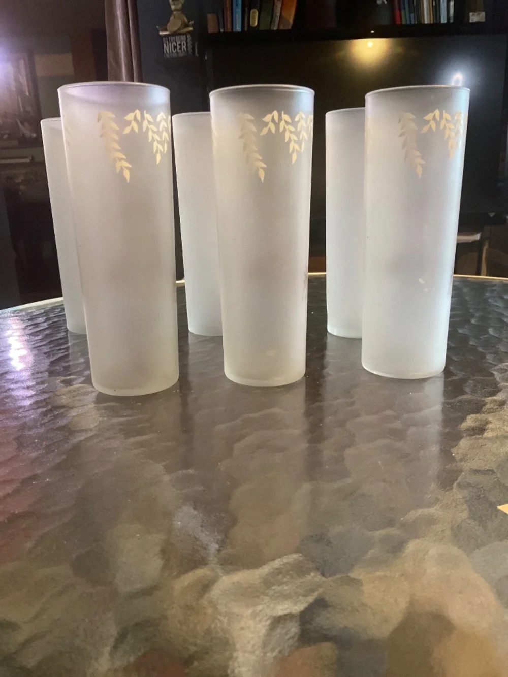 MCM Libbey Nymph Frosted Tom Collins glasses
